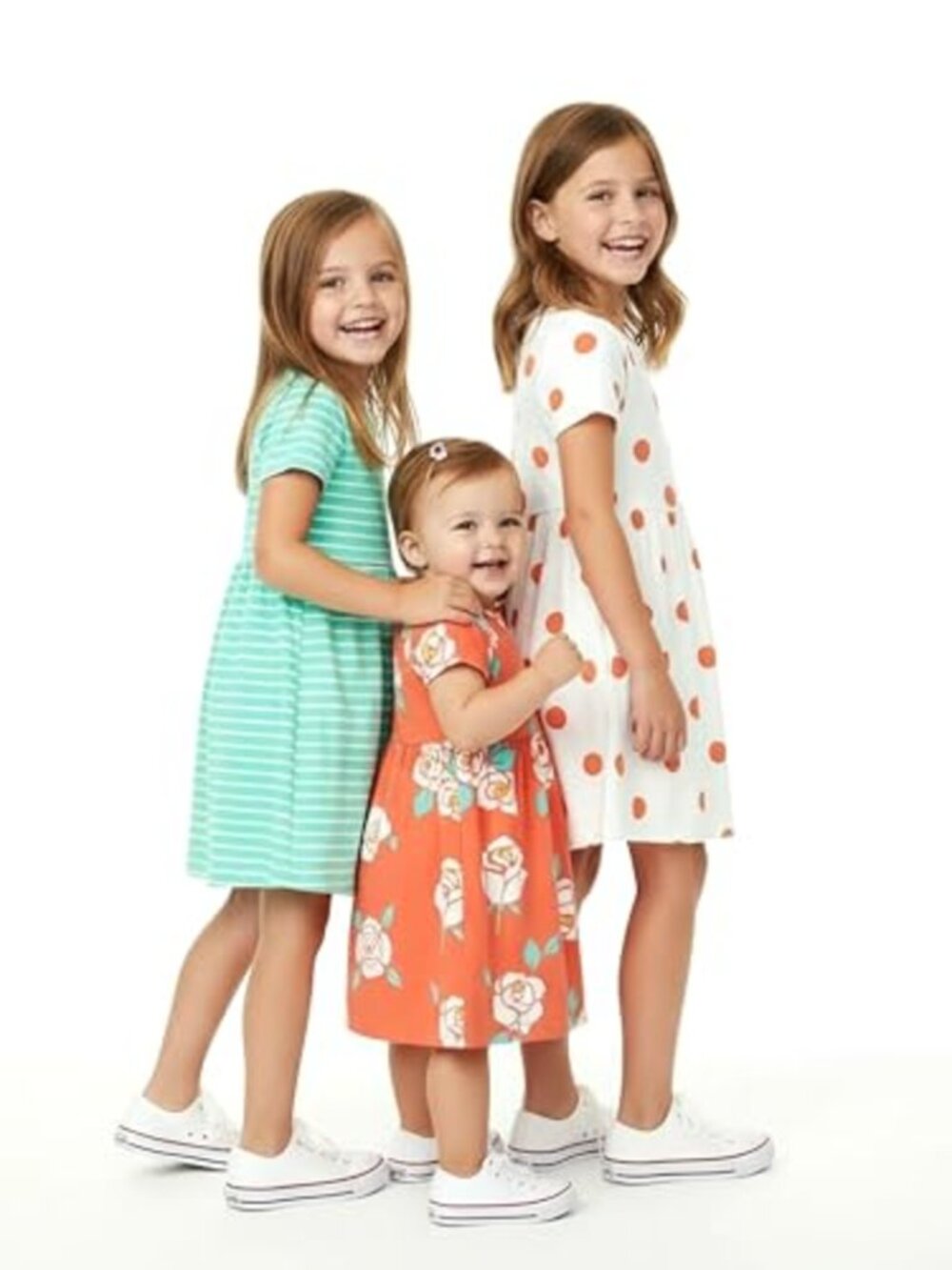 Toddler Girls Floral Skater Dress 3-Pack A-Line Short Sleeve Outfits